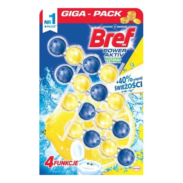 Bref Zawieszka do WC Bref Active Cytryna 4x50g uniwersalny