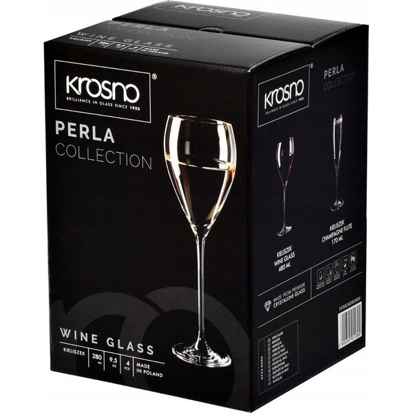Krosno Kieliszki do wina KROSNO Perla 4szt 280ml wysokie