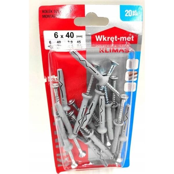 Wkręt-met BLISTER KOŁ.DO SZYBK MONTAŻU 6X40 kod:BS