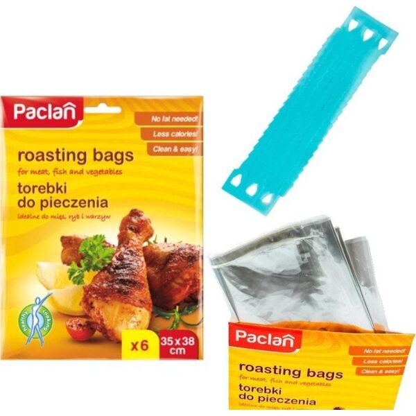 Paclan Torebki do pieczenia ziemniaków duże + klipsy 6szt