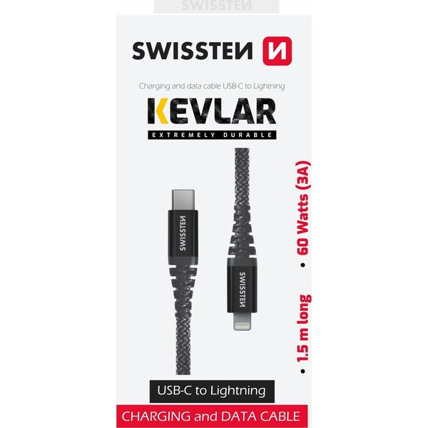 Kabel USB Sourcing USB-C - Lightning 1.5 m Czarny (71544010)