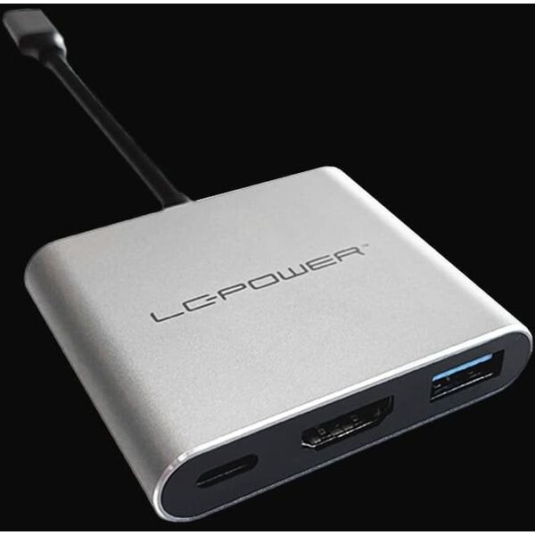USB HUB LC-Power LC-Power LC-HUB-C-MULTI-4-V2 1xUSB3.2+HDMI+Chargeport Type C λιανική 13797771 4262443280241