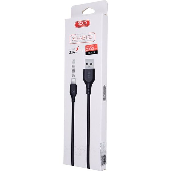Kabel USB XO USB-A - Lightning 2 m Czarny (GSM094465)