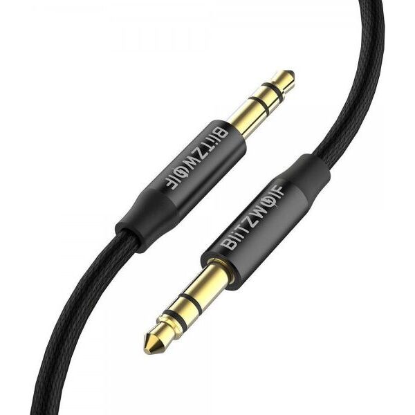 Kabel Blitzwolf Jack 3.5mm - Jack 3.5mm 1m czarny (BLZ247BLK)