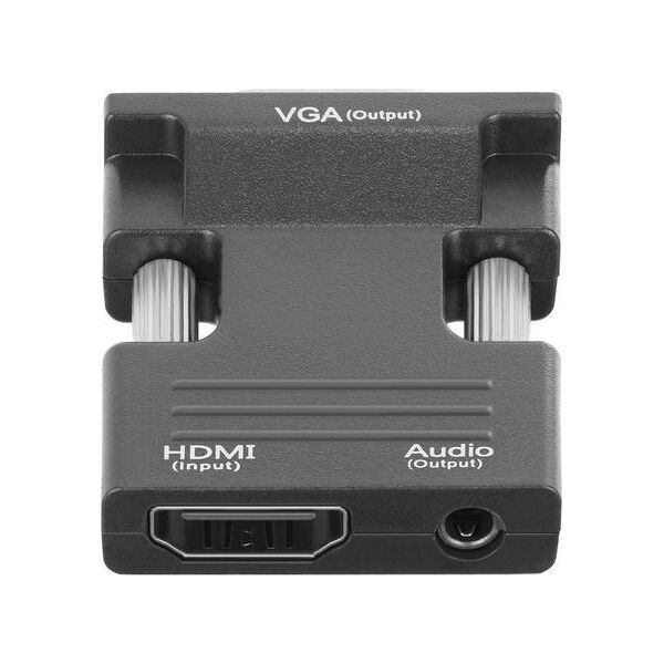 Adapter AV Iso Trade HDMI - D-Sub (VGA) + Jack 3.5mm czarny (5902802916808)