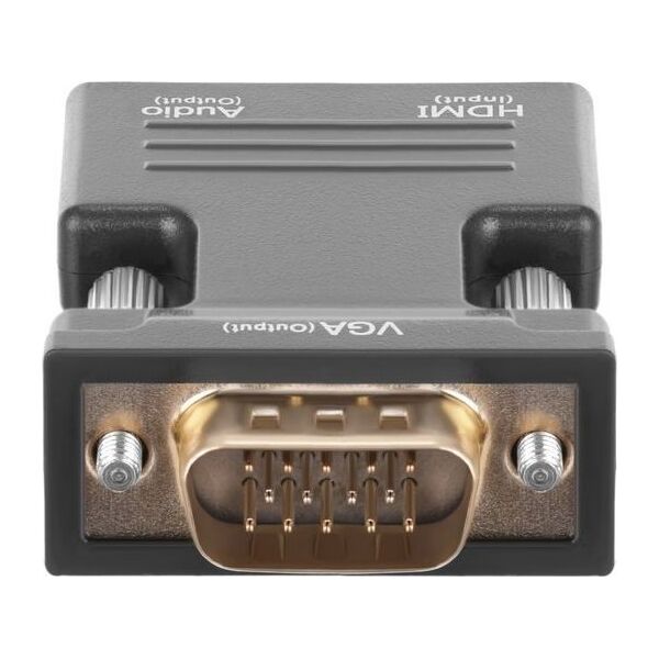 Adapter AV Iso Trade HDMI - D-Sub (VGA) + Jack 3.5mm czarny (5902802916808)
