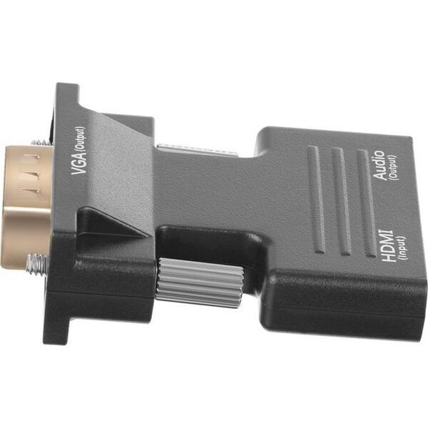 Adapter AV Iso Trade HDMI - D-Sub (VGA) + Jack 3.5mm czarny (5902802916808)