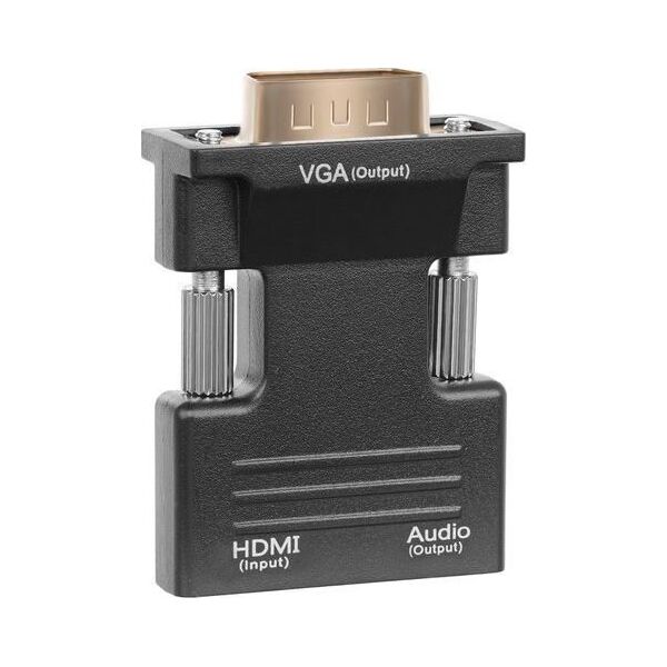 Adapter AV Iso Trade HDMI - D-Sub (VGA) + Jack 3.5mm czarny (5902802916808)