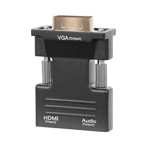 Adapter AV Iso Trade HDMI - D-Sub (VGA) + Jack 3.5mm czarny (5902802916808)