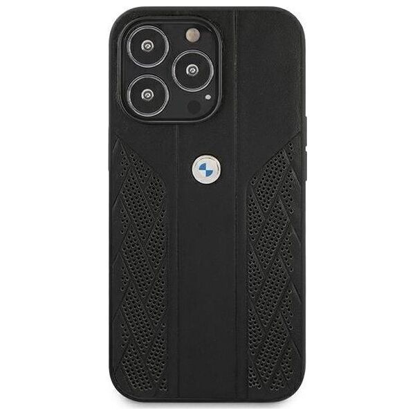 BMW Etui BMW BMHCP13LRSPPK Apple iPhone 13 Pro czarny/black hardcase Leather Curve Perforate