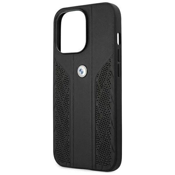 BMW Etui BMW BMHCP13LRSPPK Apple iPhone 13 Pro czarny/black hardcase Leather Curve Perforate