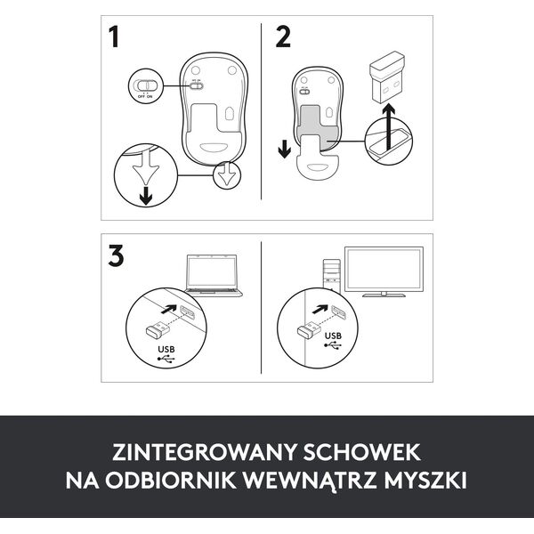Mysz Logitech M185 Szara (910-002238)