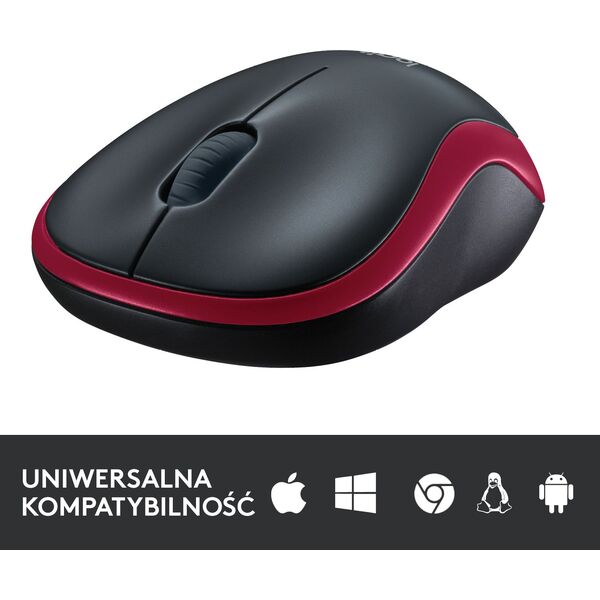 Mysz Logitech M185 Czerwona (910-002240)