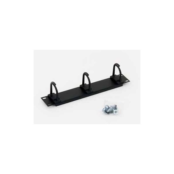 Triton Triton 10" cable duct 1 HU, 3 plastic brackets, black RAL 9005 - RAB-VP-X02-C1
