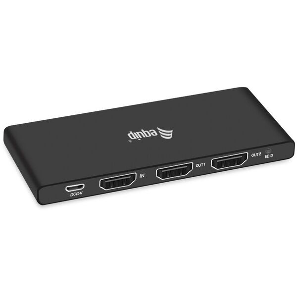 Przełącznik Equip Equip HDMI Splitter 2.0 2 Port Ultra Slim 4K/60Hz schwarz
