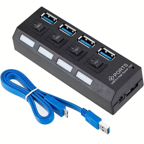 HUB USB Roger Roger AD15653 USB 3.0 Hub-Splitter 4xUSB 3.0/5Gbps Black