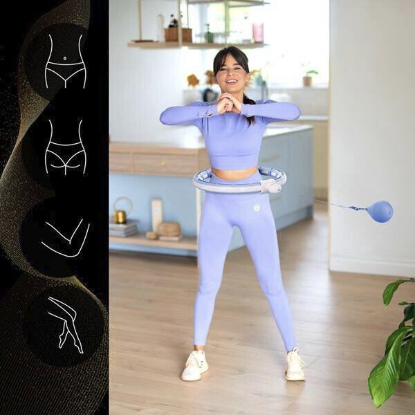 Σετ HULA HOP ΜΑΓΝΗΤΙΚΟ BLUE HHM15 ΜΕ ΜΕΤΡΗΤΗ HMS + ΖΩΝΗ BR163 BLACK PLUS SIZE