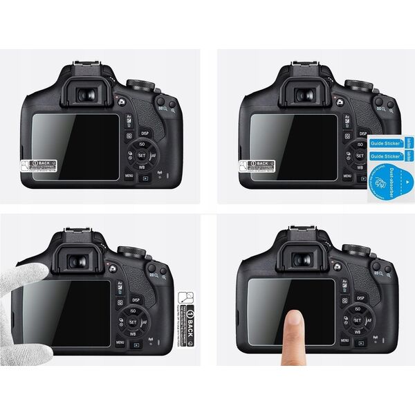 Zestaw Osłon 3x Osłona Szkło Na Ekran 3x Osłona Iso Do Canon Rebel T7 T6 T5 / K&f Concept / Sku.2192