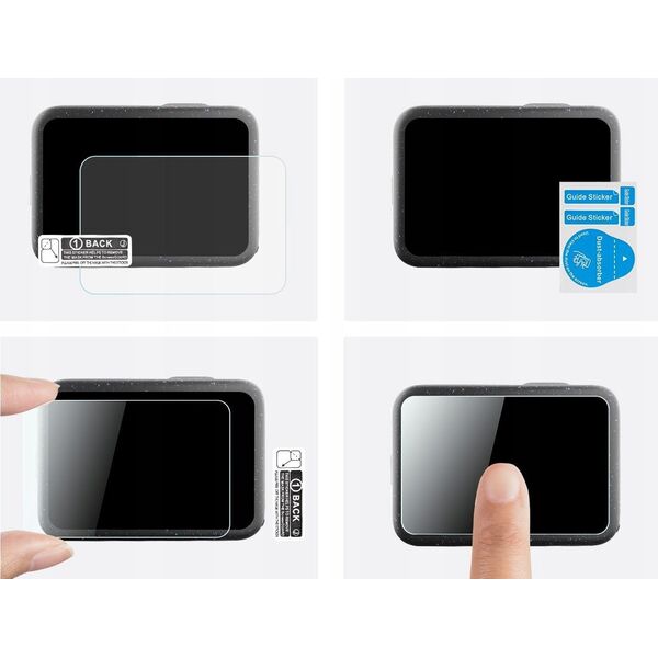3x Zestaw Osłona Szkło Na Ekran + Obiektyw Do Gopro Hero 12 11 10 9 Black / K&f Concept / Sku.2191