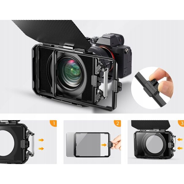 Matte Box Osłona Przeciwsłoneczna Obiektywu 67-95mm Do Aparatu Kamery K&f / Sku.2180v1