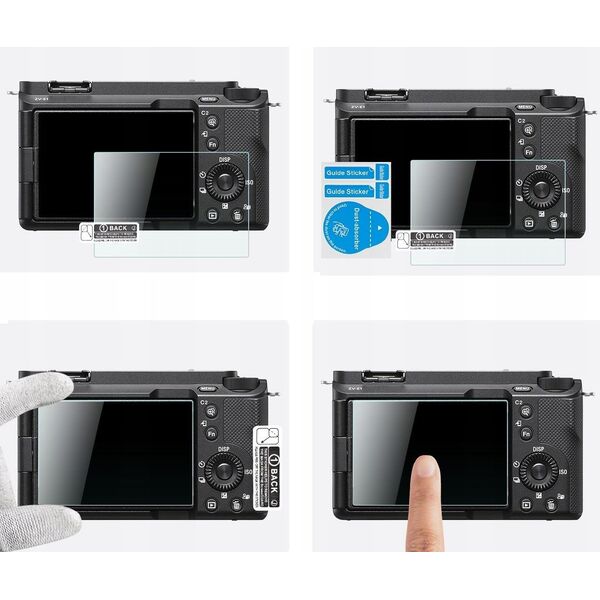 3x Zestaw Osłona Szkło 9H K&F na Ekran Sony ZV-E1, A7 IV, A6700, A7CII / K&F Concept / SKU.2198