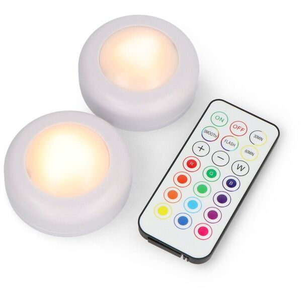 Zestaw lampek LED RGBW z pilotem - KC007 - 16 kolorów - 62,2x27,6mm - 2szt. - Bambu Lab}