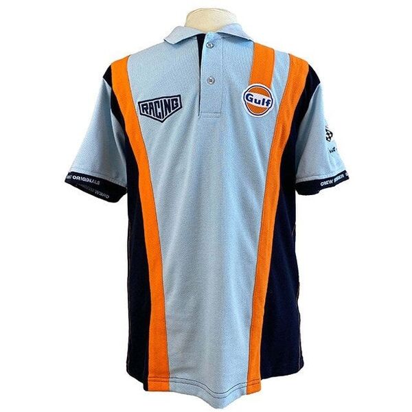 Gulf Racing Pro πόλο-μπλουζάκι. Ρετρό ανοιχτό μπλε XXL