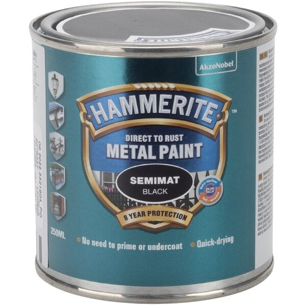 Hammerite Σιλκεμάτ - Μαύρο - 250 ml.