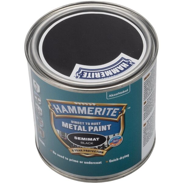 Hammerite Σιλκεμάτ - Μαύρο - 250 ml.