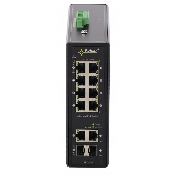 ISFG108 Switch przemysłowy PoE (8xPoE,