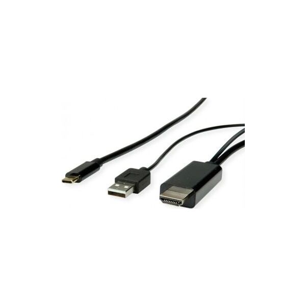 Kabel Roline ROLINE Typu C - kabel HDMI + USB A, M / M, 1 m