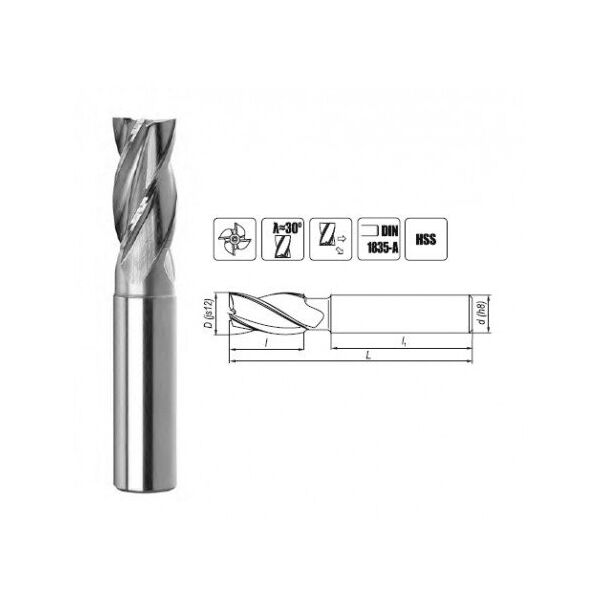 Φανάρι FREZ TRZPIENIOWY NFPA FI 10,0 22/72 Z4 HB10 HSSE DIN 844