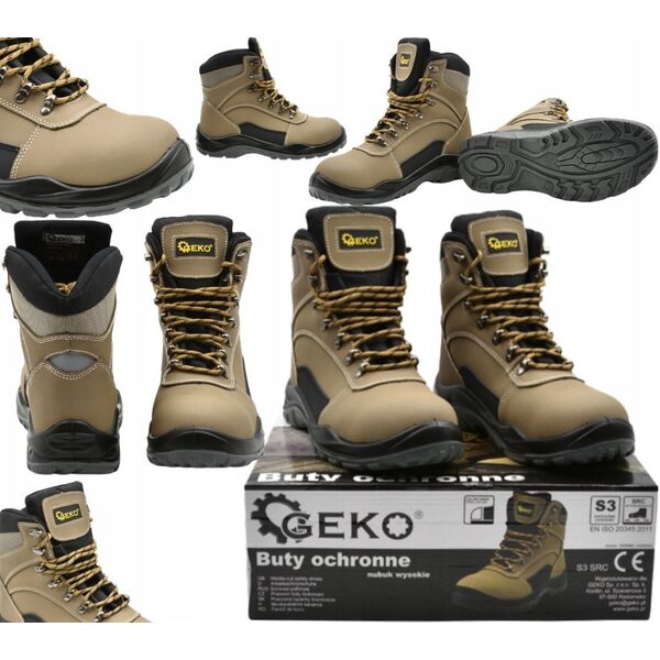 Geko Buty ochronne model nr 7 nubuk wysokie S3 SRC - r. 46 (10)
