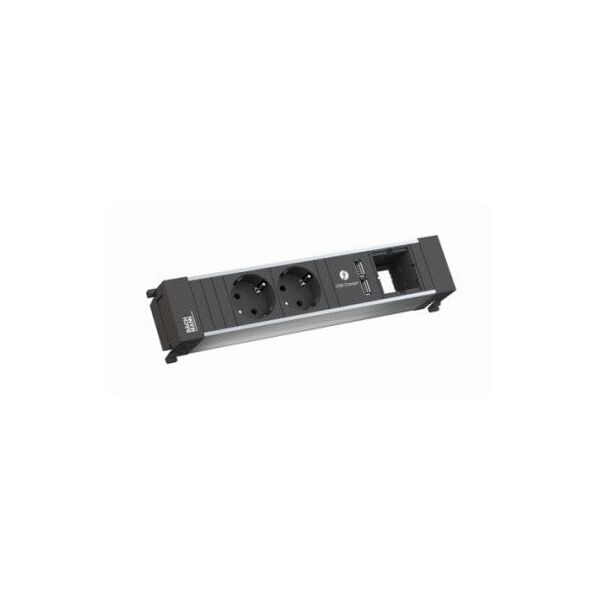 BACHMANN POWER FRAME Medium 2x gniazdo z uziemieniem 1x ładowarka USB 1x ABD