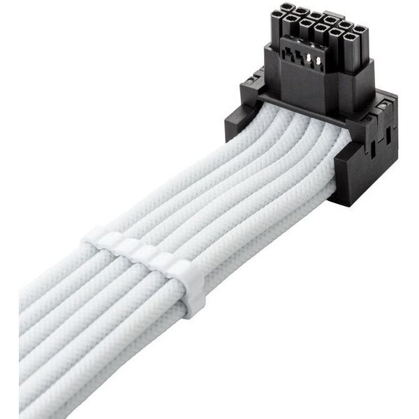 CableMod Universal Pro ModMesh 16-Pin zu 16-Pin-Kabel, 90 Anschluss, Sleeved, StealthSense - wei, 60 cm, Var. A