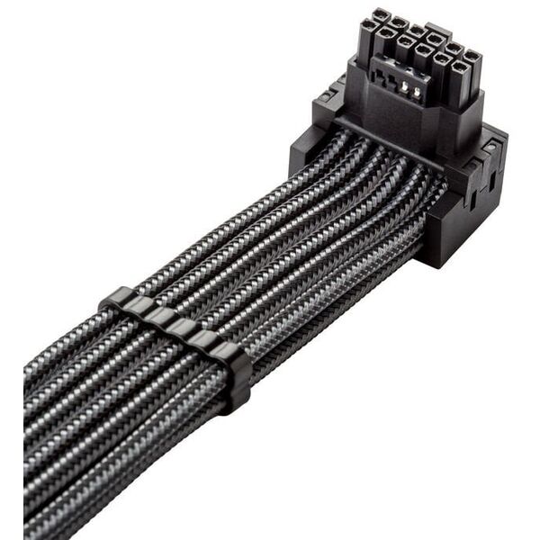 CableMod Universal Pro ModMesh 16-Pin zu 16-Pin-Kabel, 90 Anschluss, Sleeved, StealthSense - carbon, 60 cm, Var. A