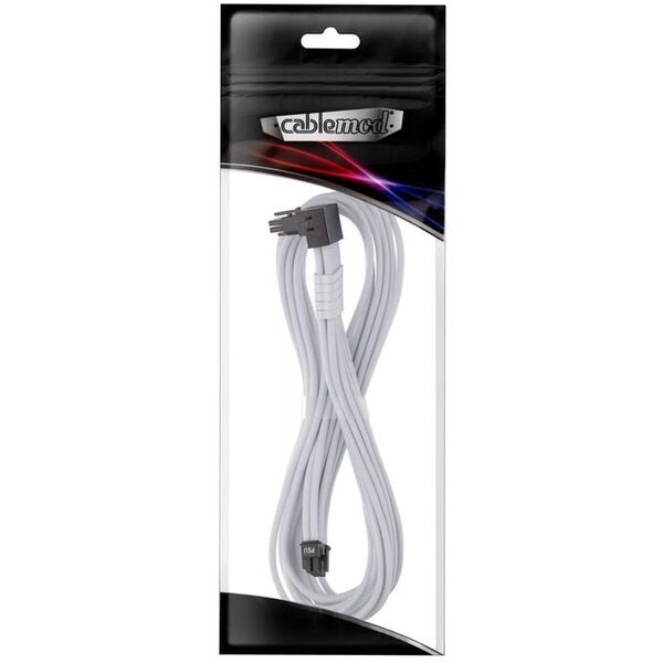 CableMod C-Series Pro ModMesh Sleeved 12V-2x6 12VHPWR StealthSense PCIe Kabel für Corsair Type 5 RMx SHIFT (16-pin to 90 ° 16-pin, 65cm) - weiß