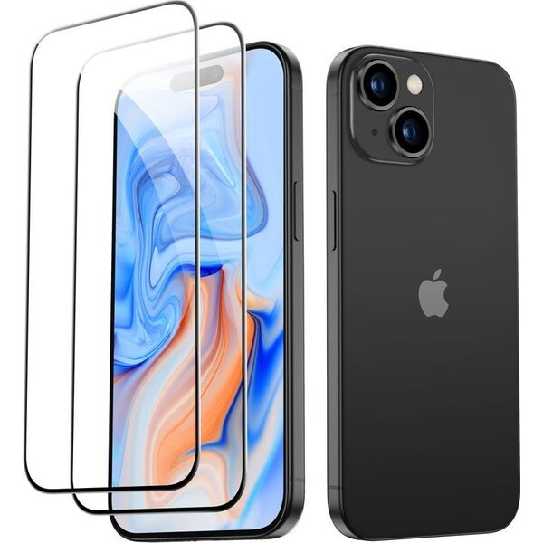 ESR SZKŁO HARTOWANE ESR TEMPERED GLASS 2-PACK IPHONE 15 BLACK