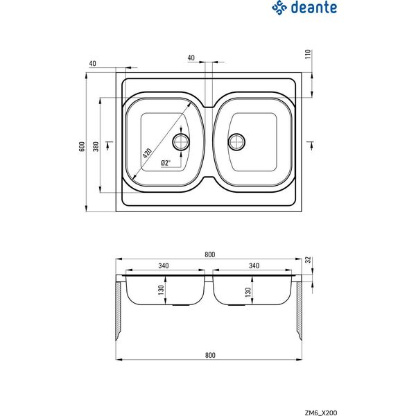 Zlewozmywak Deante Tango ZM6_0200 Stal satynowa