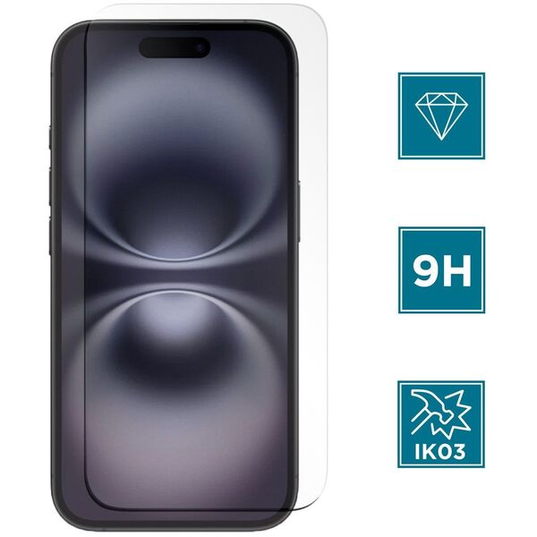 Mobilis Screen Protector Temp. Glass Clear 9H iPhone 16