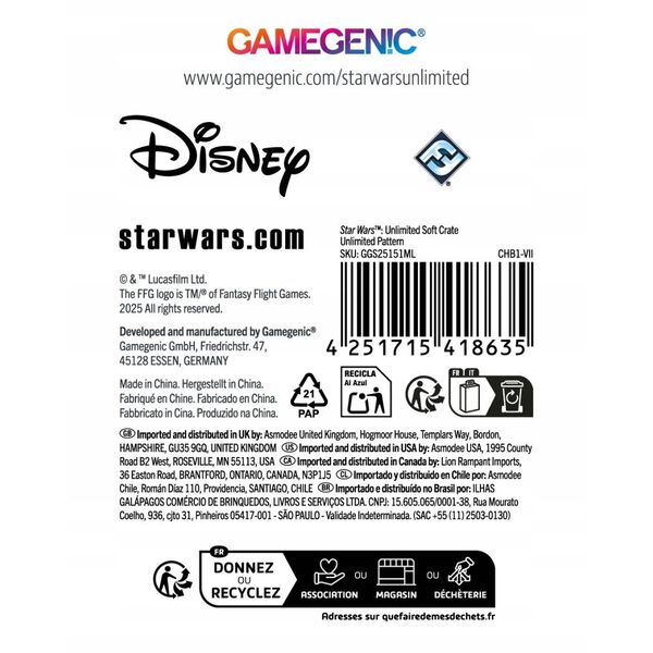 Gamegenic: Star Wars Unlimited Card Game - Soft Crate - Unlimited Pattern