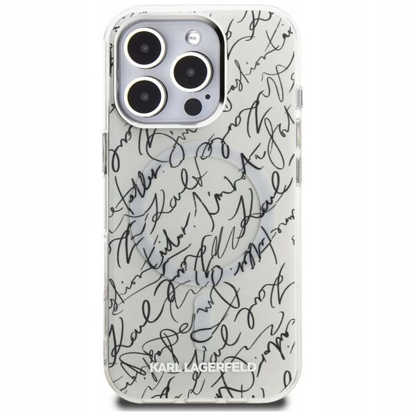 Karl Lagerfeld IML Karl Script Pattern MagSafe - Etui iPhone 16 Pro Max (biały)