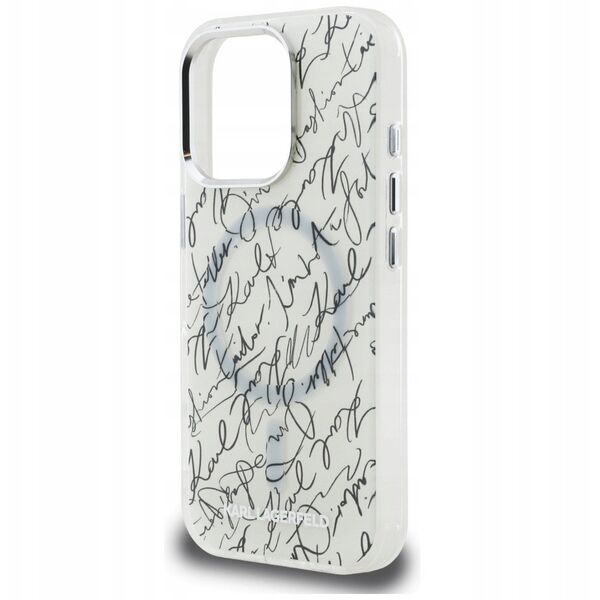 Karl Lagerfeld IML Karl Script Pattern MagSafe - Etui iPhone 16 Pro Max (biały)