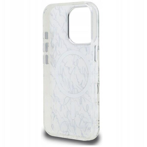 Karl Lagerfeld IML Karl Script Pattern MagSafe - Etui iPhone 16 Pro Max (biały)
