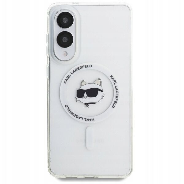 Karl Lagerfeld Button Choupette Head Printed Logo MagSafe - Etui Samsung Galaxy S25 Edge (biały)