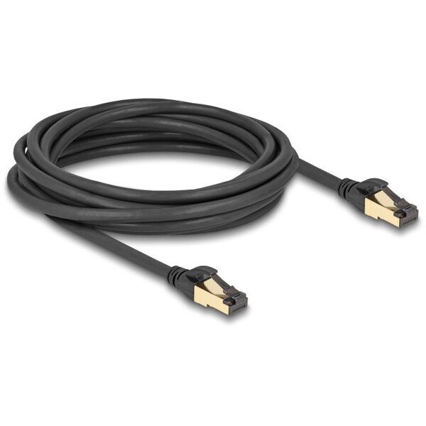 Delock - Netzwerkkabel - RJ-45 (M) zu RJ-45 (M) - 5 m - 6 mm - S/FTP - CAT 7 - im Freien, ohne Haken - Schwarz