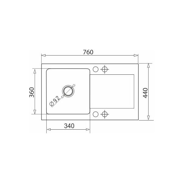 Zlewozmywak Pyramis Zlewozmywak granitowy Pyramis MI 76X44 1B1D Czarny 70001201