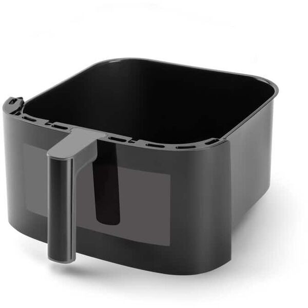 Heißluftfritteuse CRISPLITE VISION(schwarz/silber, 2.000 Watt, Korb 8 Liter, mit Sichtfenster)