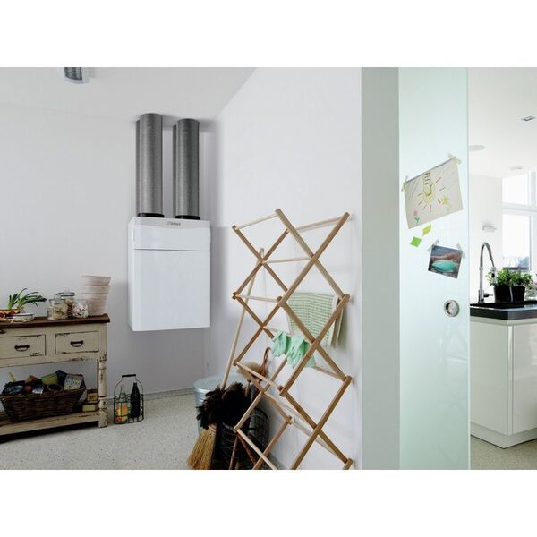 Vaillant Κεντρική μονάδα αερισμού recoVAIR 260/4 με εναλλάκτη αντίθετης ροής-σταυροειδούς, παράκαμψη, ψηφιακός ρυθμιστής