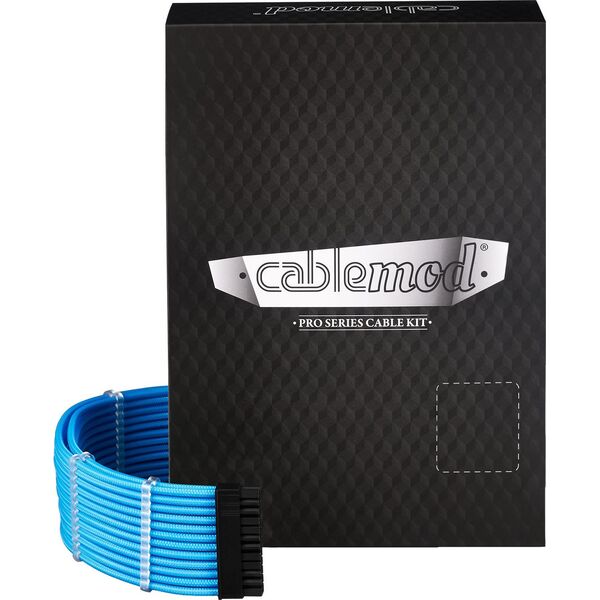 CableMod C-Series Pro ModMesh Sleeved 12V-2x6 12VHPWR Dual StealthSense Cable Kit for Corsair RMi, RMx (Black Label) - hell blau